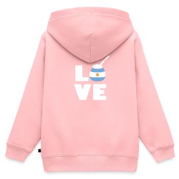Mate Argentinien - Kinder Premium Organic Zip Hoodie - Rosa - Hinten - AI Model Kid Female (0cm)