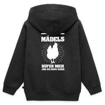 Hühner Hühnerstall Frauen Geschenk - Kinder Premium Organic Zip Hoodie - Schwarz - Hinten - AI Model Kid Male (0cm)