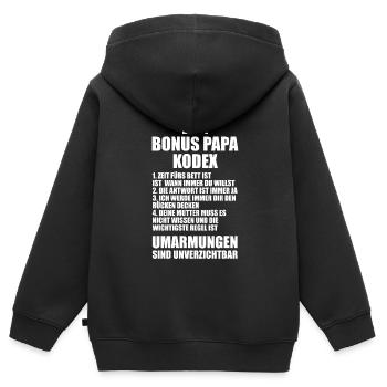 Bonus Papa Familie Bonus-Papa Geschenk - Kinder Premium Organic Zip Hoodie - Schwarz - Hinten - AI Model Kid Male (0cm)