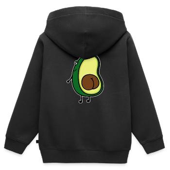 avocado - Kids Premium Organic Zip-up Hoodie - black - Back - AI Model Kid Male (0cm)