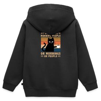 Je déteste les gens du matin et les matins et les gens - Sweat Premium à capuche zippé enfant bio - noir - Dos - AI Model Kid Male (0cm)