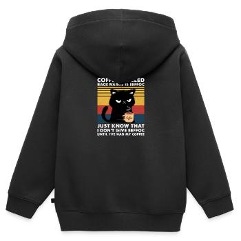 Coffee Spelled Backwards Is Eeffoc - Kids Premium Organic Zip-up Hoodie - black - Back - AI Model Kid Male (0cm)