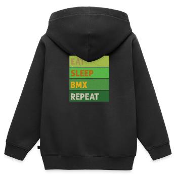 Eat Sleep BMX wiederholen - Kinder Premium Organic Zip Hoodie - Schwarz - Hinten - AI Model Kid Male (0cm)