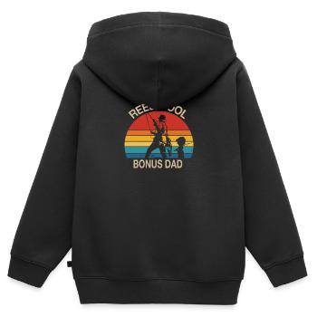Reel Cool Bonus Papa - Sweat Premium à capuche zippé enfant bio - noir - Dos - AI Model Kid Male (0cm)
