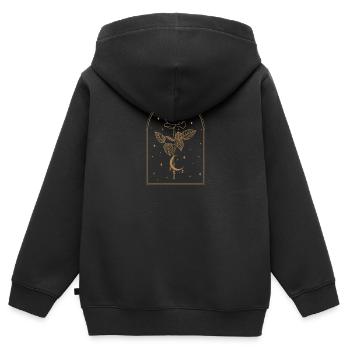 Mondsichel Rose Sorcellerie occulte Wicca - Sweat Premium à capuche zippé enfant bio - noir - Dos - AI Model Kid Male (0cm)