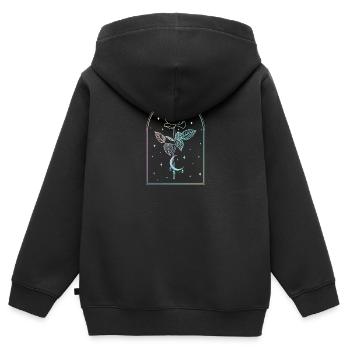 Mondsichel Rose Sorcellerie occulte Wicca Pastel - Sweat Premium à capuche zippé enfant bio - noir - Dos - AI Model Kid Male (0cm)