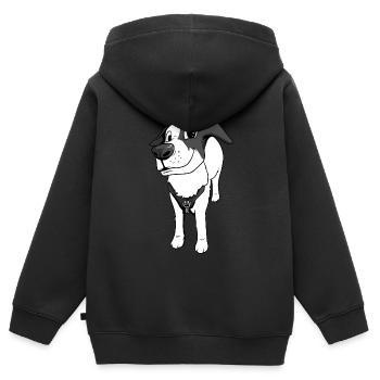 Süßer Cartoon Hund - Kinder Premium Organic Zip Hoodie - Schwarz - Hinten - AI Model Kid Male (0cm)