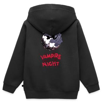 Für Comic Fans - "Vampire Saves the Night" - Kinder Premium Organic Zip Hoodie - Schwarz - Hinten - AI Model Kid Male (0cm)