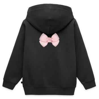 Boucle Rose - Sweat Premium à capuche zippé enfant bio - noir - Dos - AI Model Kid Male (0cm)