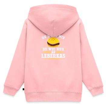 De Duad Nix Leberkas Boarisch Bayrisch Leberkäse - Kinder Premium Organic Zip Hoodie - Rosa - Hinten - AI Model Kid Female (0cm)