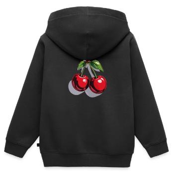 Rote Kirsche Cherries Kirschen Cherry - Kinder Premium Organic Zip Hoodie - Schwarz - Hinten - AI Model Kid Male (0cm)