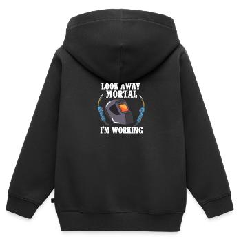 Look Away Mortal - Kinder Premium Organic Zip Hoodie - Schwarz - Hinten - AI Model Kid Male (0cm)