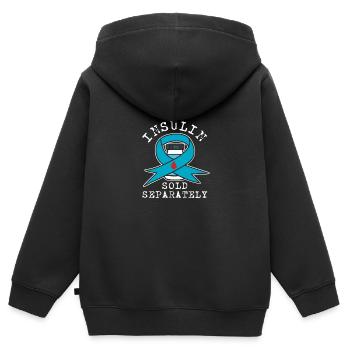 Insulin Sold Separately - Kinder Premium Organic Zip Hoodie - Schwarz - Hinten - AI Model Kid Male (0cm)