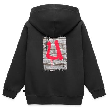 mur - Sweat Premium à capuche zippé enfant bio - noir - Dos - AI Model Kid Male (0cm)