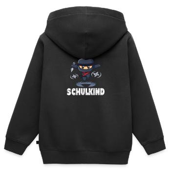 Einschulung Erstklässler Schulkind Ninja - Kinder Premium Organic Zip Hoodie - Schwarz - Hinten - AI Model Kid Male (0cm)
