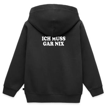 I don't have to do anything - Kids Premium Organic Zip-up Hoodie - black - Back - AI Model Kid Male (0cm)