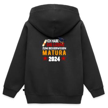 Matura 2024 Maturareise Maturafeier Maturant - Kinder Premium Organic Zip Hoodie - Schwarz - Hinten - AI Model Kid Male (0cm)