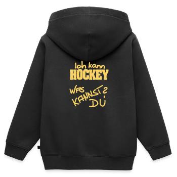 I can hockey - Kids Premium Organic Zip-up Hoodie - black - Back - AI Model Kid Male (0cm)