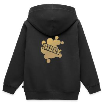 Baby für Billy Vorname Babybauch - Kinder Premium Organic Zip Hoodie - Schwarz - Hinten - AI Model Kid Male (0cm)
