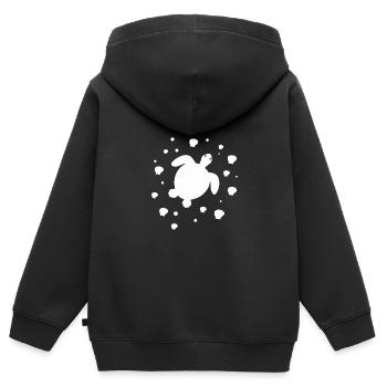 Schildkröte - Meerestier Reptil Naturschutz - Kinder Premium Organic Zip Hoodie - Schwarz - Hinten - AI Model Kid Male (0cm)