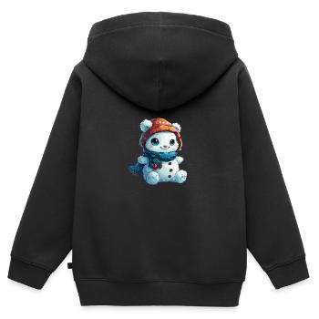 Schneemann für Kinder - Kinder Premium Organic Zip Hoodie - Schwarz - Hinten - AI Model Kid Male (0cm)
