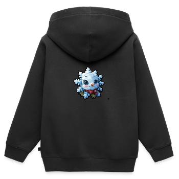 Schneeflocke für Kinder - Kinder Premium Organic Zip Hoodie - Schwarz - Hinten - AI Model Kid Male (0cm)
