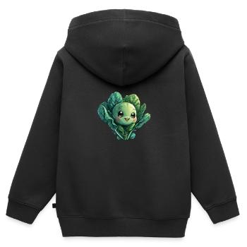 Kohl fröhlicher Comic Stil - Kinder Premium Organic Zip Hoodie - Schwarz - Hinten - AI Model Kid Male (0cm)