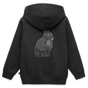 Hasen design weiß - Kinder Premium Organic Zip Hoodie - Schwarz - Hinten - AI Model Kid Male (0cm)