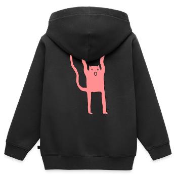 Ailurophobie, Buh-Katz - Kinder Premium Organic Zip Hoodie - Schwarz - Hinten - AI Model Kid Male (0cm)