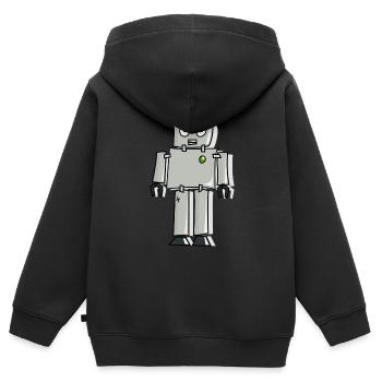Roboter - Kinder Premium Organic Zip Hoodie - Schwarz - Hinten - AI Model Kid Male (0cm)