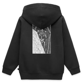 Death bed Stipple - Kids Premium Organic Zip-up Hoodie - black - Back - AI Model Kid Male (0cm)