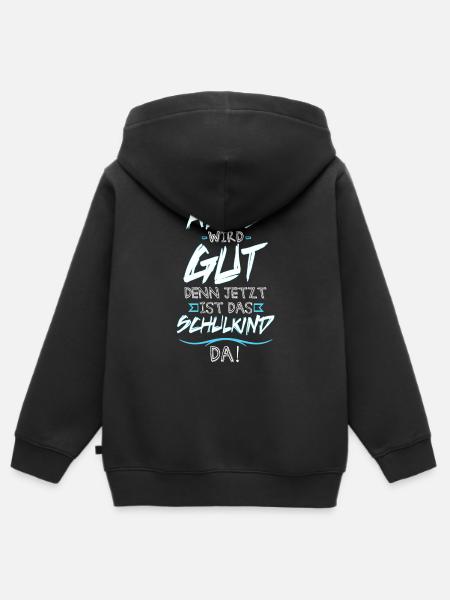 Schoolboy boy - Kids Premium Organic Zip-up Hoodie - black