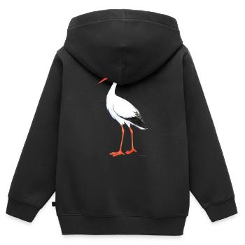 Storch - Kinder Premium Organic Zip Hoodie - Schwarz - Hinten - AI Model Kid Male (0cm)