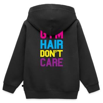 Gym - Kids Premium Organic Zip-up Hoodie - black - Back - AI Model Kid Male (0cm)