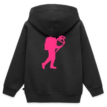 Einschulung - Kinder Premium Organic Zip Hoodie - Schwarz - Hinten - AI Model Kid Male (0cm)