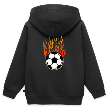 football ball flame flame flame logo - Kids Premium Organic Zip-up Hoodie - black - Back - AI Model Kid Male (0cm)