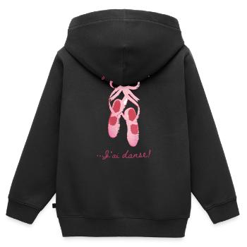 J'peux pas j'ai danse (rose) - Sweat Premium à capuche zippé enfant bio - noir - Dos - AI Model Kid Male (0cm)