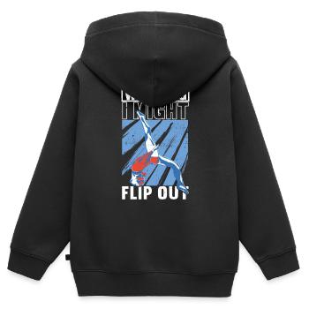 Turnen Turner - Kinder Premium Organic Zip Hoodie - Schwarz - Hinten - AI Model Kid Male (0cm)