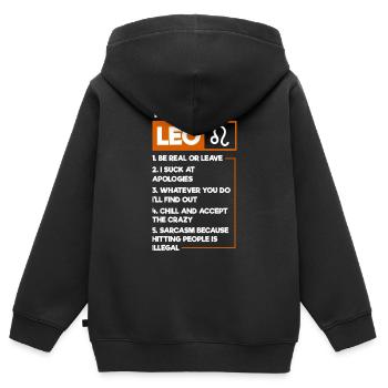 Signe du zodiaque Juillet Superstition - Sweat Premium à capuche zippé enfant bio - noir - Dos - AI Model Kid Male (0cm)