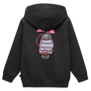 owl with umbrella - Kids Premium Organic Zip-up Hoodie - black - Back - AI Model Kid Male (0cm)