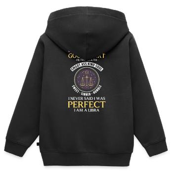 Balance Astrologie Superstition Ciel - Sweat Premium à capuche zippé enfant bio - noir - Dos - AI Model Kid Male (0cm)