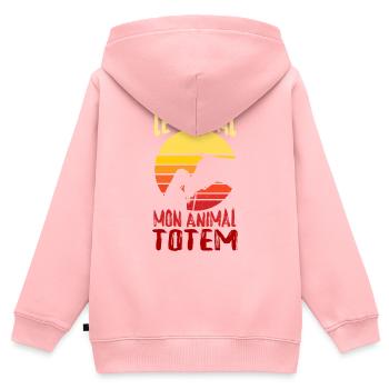 le cheval, mon animal totem - humour - Sweat Premium à capuche zippé enfant bio - rose - Dos - AI Model Kid Female (0cm)
