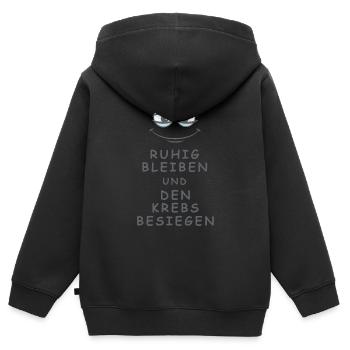Krebs besiegen - Kinder Premium Organic Zip Hoodie - Schwarz - Hinten - AI Model Kid Male (0cm)