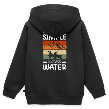 Boot Wassersport Ruderverein Steuermann - Kinder Premium Organic Zip Hoodie - Schwarz - Hinten - AI Model Kid Male (0cm)