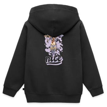 nice anime warrior - Kinder Premium Organic Zip Hoodie - Schwarz - Hinten - AI Model Kid Male (0cm)