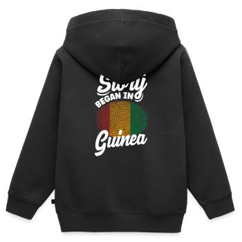 Guinea Guinea Guinea Flagge Meine Geschichte begann in - Kinder Premium Organic Zip Hoodie - Schwarz - Hinten - AI Model Kid Male (0cm)