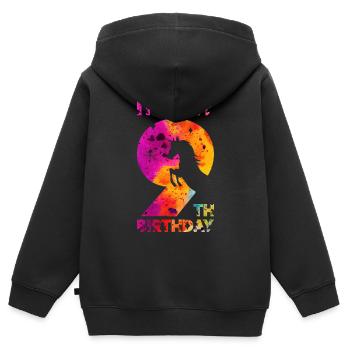 9TH BIRTHDAY UNICORN IT'S MY 9TH BIRTHDAY - Kids Premium Organic Zip-up Hoodie - black - Back - AI Model Kid Male (0cm)