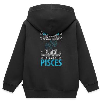 Superstition de l’anniversaire du zodiaque - Sweat Premium à capuche zippé enfant bio - noir - Dos - AI Model Kid Male (0cm)