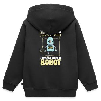 Android Mechanik Robotik Techniker - Kinder Premium Organic Zip Hoodie - Schwarz - Hinten - AI Model Kid Male (0cm)