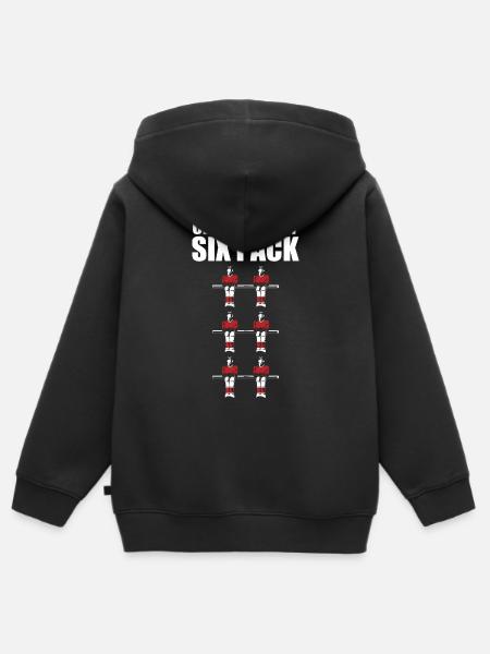Funny Check Out My Six Pack Table Soccer Foosball - Hoodie Premium med dragkedja barn ekologisk - svart